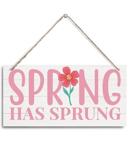 Amazon.com: Hello Spring Wooden Sign Daisy Flower Front Door